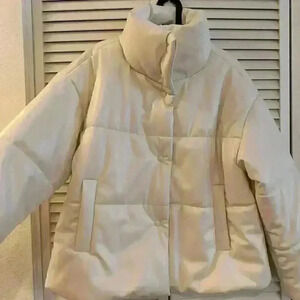 INC Leather puffer Jacket